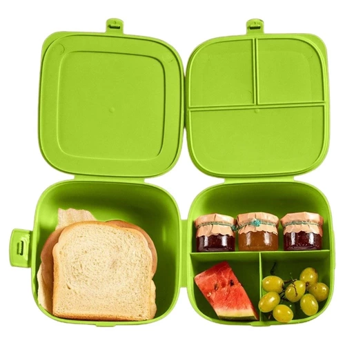 Pojemnik śniadaniowy lunchbox dzielony zielony 2x700 ml