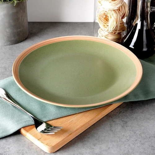 Talerz obiadowy płytki ceramiczny zielony ARTHENA GREEN 27 cm